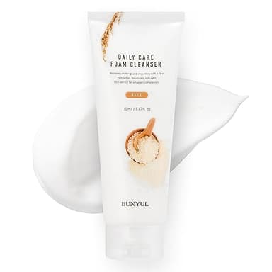 EUNYUL Daily Care Rice Foam Cleanser 5.07 fl. oz. / 150ml Korean Skincare Face Wash with Rice water