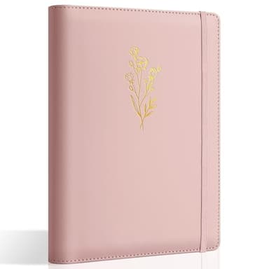 Aesthetic A5 Binder 6 Ring Refillable Notebook Planner Cover Small 0.8 Inch Loose Leaf Binder for Journaling or Collections Refillable Notebook Holder with Pocket