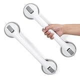 Reyiu Grab Bars for Bathtubs and Showers, 16 Inch Shower Handle Heavy Duty Suction Cup Grab Bars for Shower Chair, Bathroom Safety Bar for Elderly (2 Pack)