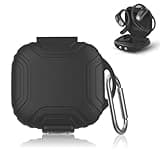 POZCIS for Shokz OpenFit Air Open-Ear True Wireless Earbuds Case Cover, Soft Silicone Protective Earbuds Case, Only Compatible with Shokz OpenFit Air Open-Ear Headphones with Carabiner(Black)