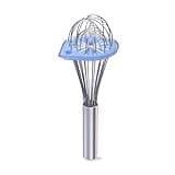 Whisk Wiper - Wipe a Whisk Easily - Multipurpose Kitchen Tool, Made In USA - Includes 11" Stainless-Steel Whisk - Cool Baking Gadget, A Great Gift For Men and Women (Color: Glass Blue)
