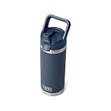 YETI Rambler 18 oz Bottle, Vacuum Insulated, Stainless Steel with Straw Cap, Navy