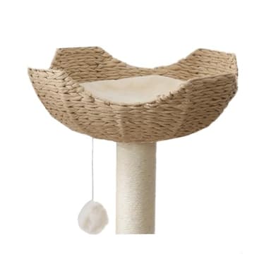 SHENGOCASE 18" Large Cat Tower Tree Add ons Accessories Replacement Part Basket Bed, Handwoven Wicker Rattan Nest Bowl with Soft Cushion