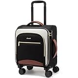 LOVEVOOK Underseat Carry On Luggage With Wheels, 16 Inch Softside Underseat Luggage Spinner, 18x14x8 inches Travel Bag With TSA Lock, Water-Resistant Lightwhight Personal Item for Travel