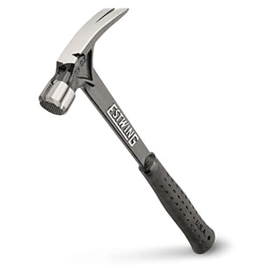 ESTWING Ultra Series Hammer - 19 oz USA Made Rip Claw Framing Hammer with Milled Face & Shock Reduction Grip - EB-19SM
