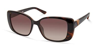 GUESS Women's GUA00006 Rectangular Sunglasses, Dark Havana, 53mm