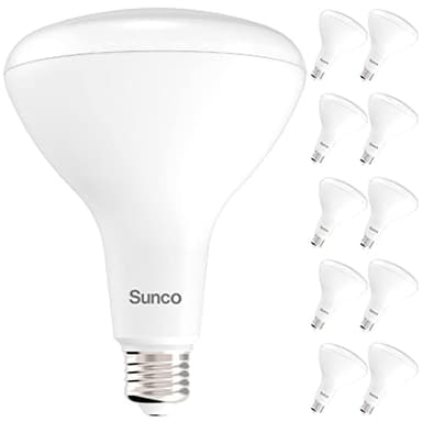 Sunco 10 Pack BR40 LED Light Bulbs, Indoor Flood Lights, Recessed Can Light Bulb, 1400 LM, 17W (100W Equivalent), 5000K Daylight, Dimmable, E26 Base, for Home, Bedroom, Kitchen UL.