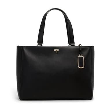 TUMI - Voyageur Vail Leather Tote - Women's Lightweight, Multipurpose, Everyday Bag with Crossbody Strap and Laptop Storage - Large, Black with Light Gold Hardware