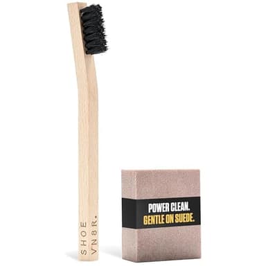 RESHOEVN8R Dry Suede Kit - Sneaker Cleaner & Shoe Care for Light-Colored Nubuck & Suede Shoes - Gently Removes Marks, Spots, & Scuffs - 1 Cleaning Brush & 1 Eraser
