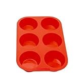 Silicone Texas Muffin Pan 6-Cups, Jumbo Muffin Pan Set of 2, BPA-Free Non-Stick Cupcake Maker, 10.75L x 7.5W for Baking