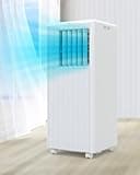 DEXSO Portable Air Conditioner 8,000BTUs, A/C for Rooms up to 350 Sq. Ft, Built-in Dehumidifier, Fan, and Sleep Mode, Includes Remote Control, Reusable Filter, and Window Kits