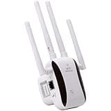 HOSAYA WiFi Extender Repeater Signal Booster for House Up to 5000 sq.ft and 40 Devices, External WiFi Antenna x 4, RJ45 Port x 1, WPS, Easy One Key Setup