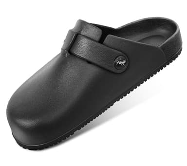 Bigant Womens Clogs,Mercy Mules for Womens Nurse Shoes-Slip on Garden Work Shoes(Black-8 Women/6 Men)
