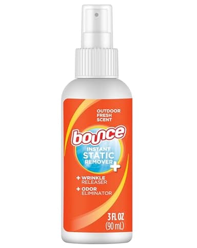 Bounce Anti Static Spray, 3 in 1 Anti Static & Instant Wrinkle Release, Odor Eliminator & Fabric Refresher, Rapid Touch Travel Spray (3 Oz, Pack of 1)