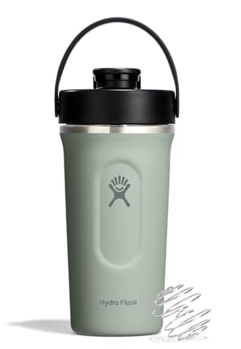 Hydro Flask Shaker Bottle – Insulated Stainless Steel Gym Bottle for Pre Workout & Protein 24 Oz Agave Green