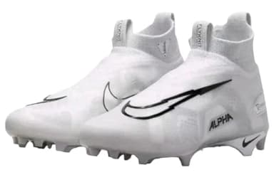 Nike Alpha Menace Elite 3 Flyknit Mid Men's Football Cleats White Black CT6648-109 Size 15 Medium US