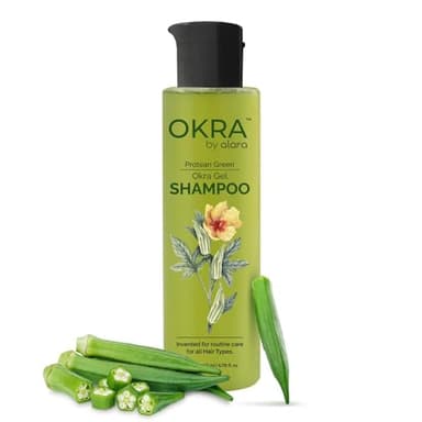 Alaira Bhindi Okra Shampoo | Natural Keratin for Smooth, Strong & Healthy Hair | Repair & Hydrate | Paraben-Free & Non-Toxic Formula | 200 ml