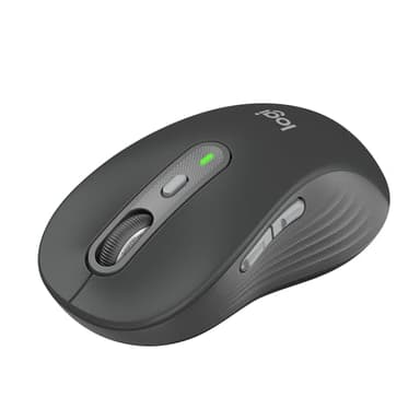 Logitech Signature Plus M750 L Wireless Mouse - for Large Hands, SmartWheel, Bluetooth, Multi Device, 24-Month Battery, Silent Clicks, Customizable Side Buttons, Contoured Shape - Graphite