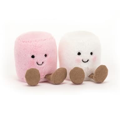 Jellycat Amuseables Pink and White Marshmallows Stuffed Toy, 3.5 inches | Food Plush | Fun Gift Idea