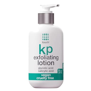 TOUCH Glycolic Acid Lotion for Keratosis Pilaris - KP Exfoliating Body Lotion Moisturizer - for AHA BHA Rough & Bumpy Skin- Gets Rid of Redness - 8 Fl Oz