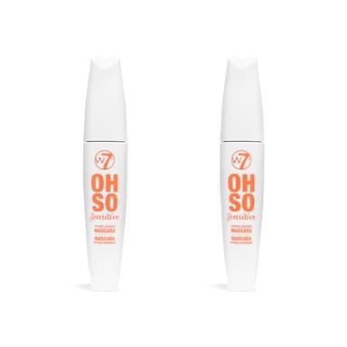 W7 Oh So Sensitive Hypoallergenic Mascara - Black Mascara For Sensitive Eyes With Vitamin E - Vegan - 2 Pack