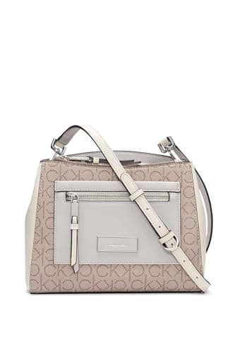 Calvin Klein Hadley Triple Compartment Crossbody, Almond/Taupe/Cherub White/Dove, One Size