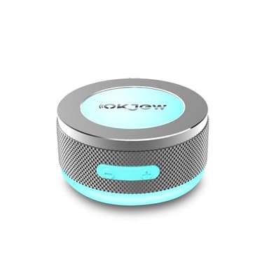 Okjew Bone Conduction Speaker Bluetooth Vibrating Speakers with Colorful LED Lights Portable Surface-Adsorption Speakers for Unique Sound Effects Ideal for Home, Outdoor and Party Use (Grey)
