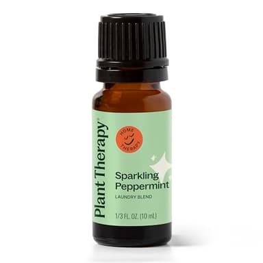 Plant Therapy Sparkling Peppermint Laundry Essential Oil Blend 10 mL (1/3 oz), 100% Pure & Undiluted, Fresh Minty Scent for Washer & Dryer, Natural Laundry Scent Booster