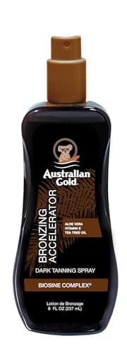Australian Gold Dark Tanning Accelerator Spray Gel With Bronzer | 8 Fl Oz, Multicolor, AGCB175(Packaging May Vary)