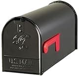 Gibraltar E1100BAM Elite Post-Mount Mailbox, Medium, Black Steel - Quantity 1