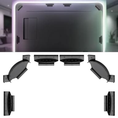 Upgraded Brackets Set for Philips Hue Play Gradient Light Strip, LED Light Strip Mounting Clips Kit with Strong 3M Adhesive, Compatible with 55" 65" 75" Hue TV Lightstrip 6 PCS Holder Set