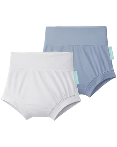 PurComfy Supersoft Baby Bummies Short, 2-Pack Premium Bamboo Viscose Diaper Cover Shorts, High Waist Bloomer Short Pants, 3-6 Months