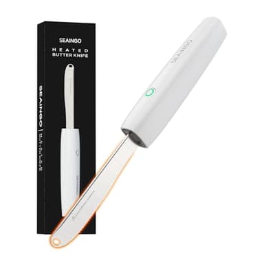 SEAINGO Heating Butter Knife Spreader - Rechargeable, Electric, Cordless, Heats up in 6 Seconds, Nonstick Stainless Steel Blade, ON/OFF Safety Lock Switch, 2 Warming Mode Can Quickly Melt Cold Hard Butter, Coconut Oil, Cream, Jam, Mustard, for Kitchen Restaurant Party