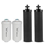SUPER.BDACC Gravity Water Filter Replacement,for Berkey® Black Carbon (BB9-2®) Purification Elements and Fluoride Filters K5366 (PF-2®) Combo Pack,Compatible with Berkey® Filtration System,Pack of 4