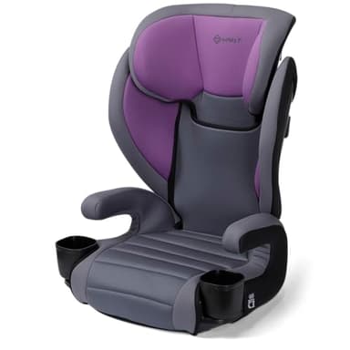 Safety 1st Grow and Go 2-in-1 Booster Car Seat with ComfortWings, Converts High-Back to Backless, 19" Wide, Fits 3 Across, Lightweight, Foldable, Easy-Clean, Cup Holders, 40-100 lbs, Crushed Grape