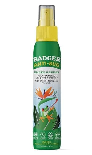 Badger Bug Spray, Family Friendly All Natural Mosquito Repellent w/Organic Essential Oils, Great Smelling Citronella Spray, Effective for 3 Hours, Deet-Free Vegan Plant Based Insect Repellent 4 fl oz