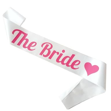 Magnusson's Garden The Bride Let’s Go Party Pink Doll Dream Bach Themed Bachelorette Sash, She Found Her Ken Bridal Shower Accessory for Future Mrs., Retro Hot Pink Heart Wedding Sash