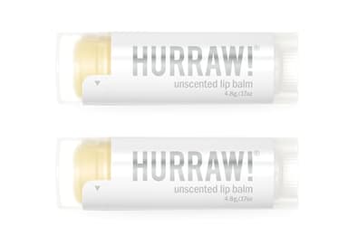 Hurraw! Unscented Lip Balm, 2 Pack: Organic, Certified Vegan, Cruelty and Gluten Free. Non-GMO, 100% Natural Ingredients. Bee, Shea, Soy and Palm Free. Made in USA