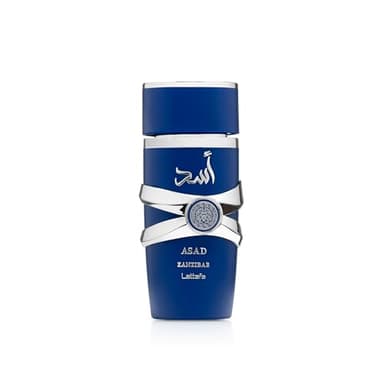 Lattafa Asad Zanzibar - Fresh, Spicy, Vanilla, Coconut - Eau de Parfum Long-Lasting Fragrance for Men, 3.40 Ounce / 100 ml
