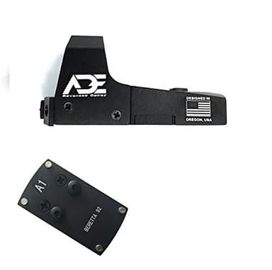 Ade Advanced Optics Mini RD3-006x Green Dot Reflex Sight for Berreta Handgun Mounting Plate that Replace Rear Sight