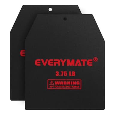 EVERYMATE Tactical Weighted Vest Plates – 3.75/5.75/8.75/14.5/19.75LB Pairs – Insert Weighted Vest Plates- Contoured Ergonomic Fit – WODs, Strength Training, Running, Weight Plates for Vest