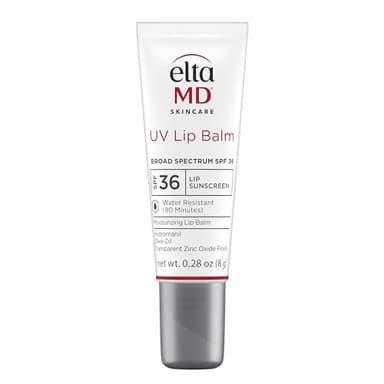 EltaMD UV Lip Balm SPF Sunscreen, Sunscreen Lip Balm with SPF 30+, Protects Dry Cracked Lips, Transparent Zinc Oxide, 0.28 Tube