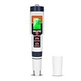 Pool Salt Tester pH Meter ORAPXI Salinity Meter and pH Tester PPM EC Meter with LCD Screen 5 in 1- Salt pH TDS EC Meter for Saltwater Pool, Hot Tubs, Spas, Aquarium, Hydroponics System, Home Brew