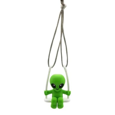 GOOFBALLS Funny Hanging Mirror Swing – Quirky and Unique Decor for Car Rearview Mirror, Bedroom or Living Room - Alien