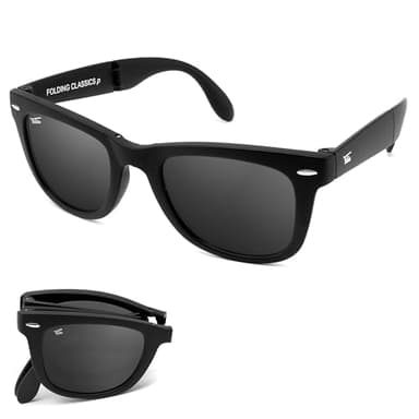 Foldies Classic Folding Sunglasses Polarized, UV400, UVA, UVB Protection for Men Women, Folding Sunglasses Leather Case