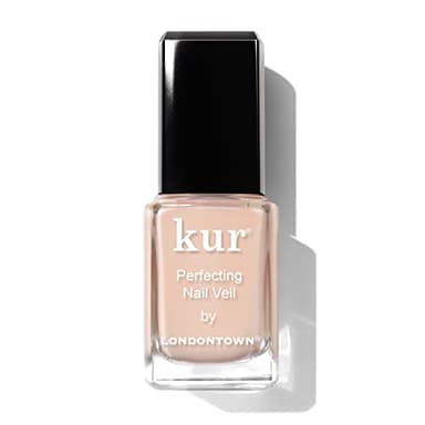 LONDONTOWN Perfecting Nail Veil, Sheer, Buildable Nail Tint Plus Nail Strengthener, Hydrates & Conditions Nails, #1 Apricot Beige Tint, 0.4 Fl Oz
