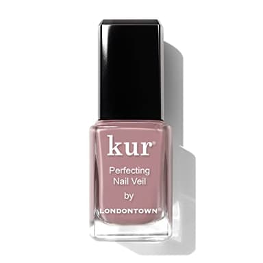 LONDONTOWN Perfecting Nail Veil, Sheer, Buildable Nail Tint Plus Nail Strengthener, Hydrates & Conditions Nails, #3 Violet Mauve Tint, 0.4 Fl Oz