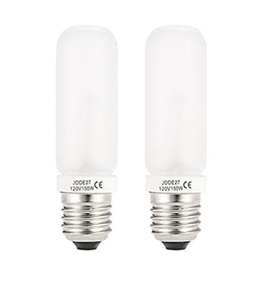 VSTAR 2 Pack JDD Type 150W 110-130V E26/E27 (Standard Edison Screw) Frosted Halogen Light Bulb, Replacement Modeling Bulb for Photo Studio Strobe Lighting (2 Pack)