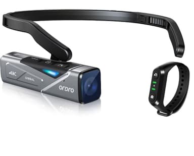 ORDRO EP7 4K 60FPS Camcorder Head-Mounted Video Camera, Wi-Fi APP Control, 2-Axis Gimbal Stabilizer with Remote Control