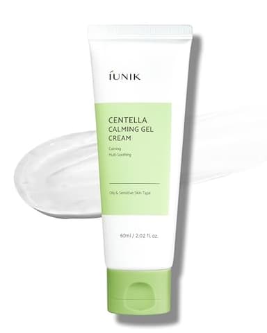 IUNIK Centella Calming Gel Cream Vegan Non-Sticky Moisturizing Blemish Care w/Centella Asiatica Tea Tree Soothes Acne Rosacea Oily & Sensitive Skin Korean Skincare